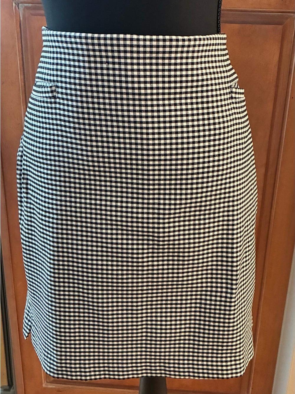 Chico's Black and White Gingham Skort